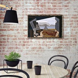 «The Open Window» в интерьере кухни в стиле лофт с кирпичной стеной