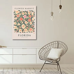 «Florida» в интерьере белой комнаты в скандинавском стиле над комодом