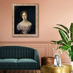 «Marie, Duchess of Sachsen-Meiningen, 1825» в интерьере классической гостиной над диваном