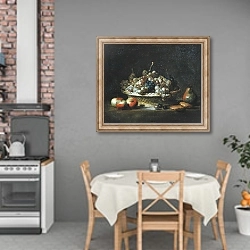 «Basket of Grapes, 1765» в интерьере кухни над обеденным столом