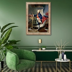 «Ferdinand IV, King of Naples» в интерьере гостиной в зеленых тонах