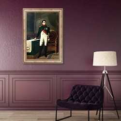 «Portrait of Napoleon Bonaparte 1809» в интерьере в классическом стиле в фиолетовых тонах