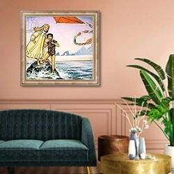 «Peter Pan and Wendy 37» в интерьере классической гостиной над диваном