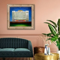 «Millennium Mills,» в интерьере классической гостиной над диваном
