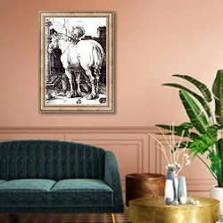 «The Large Horse, 1509» в интерьере классической гостиной над диваном