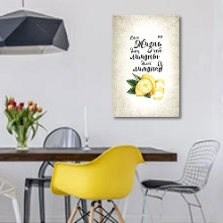 «Если жизнь дает лимоны - делай лимонад» в интерьере столовой в скандинавском стиле с яркими деталями