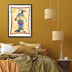 «Mama, 2004» в интерьере спальни  в этническом стиле в желтых тонах
