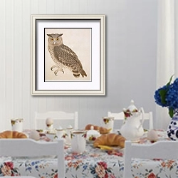 «Dusky Eagle Owl» в интерьере столовой в стиле прованс над столом
