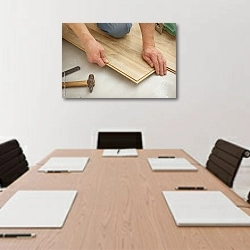 «Укладка ламината» в интерьере офиса над переговорным столом