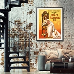 «Dick Ferris presents The Grace Hayward Co» в интерьере двухярусной гостиной в стиле лофт с кирпичной стеной