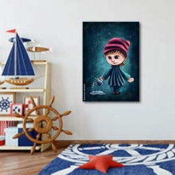 «Мальчик - водолей» в интерьере детской комнаты для мальчика в морской тематике