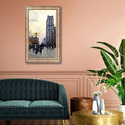 «Notre Dame de Paris,» в интерьере классической гостиной над диваном