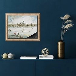 «Panoramic view of London, 1792-93 3» в интерьере в классическом стиле в синих тонах
