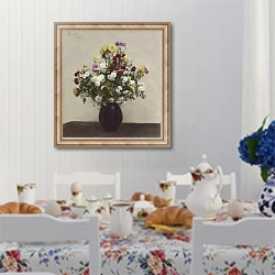 «Хризантемы 5» в интерьере кухни в стиле прованс над столом с завтраком