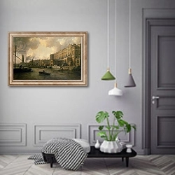 «View of the Adelphi From the River Thames» в интерьере коридора в классическом стиле