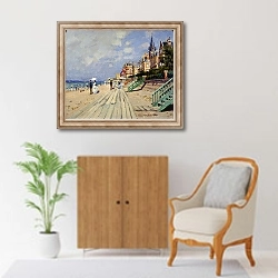 «Пляж в Трувиле 4» в интерьере в классическом стиле над комодом
