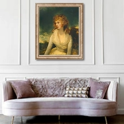 «Mrs. Ayscoghe Boucherett» в интерьере гостиной в классическом стиле над диваном