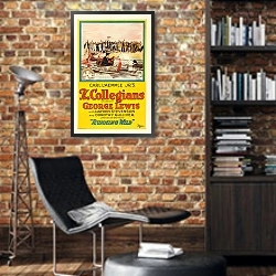 «The Collegians» в интерьере кабинета в стиле лофт с кирпичными стенами