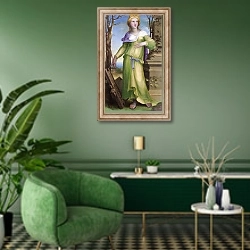 «Танаквил» в интерьере гостиной в зеленых тонах
