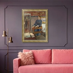 «Хелен Руарт в кабинете ее отца» в интерьере гостиной с розовым диваном