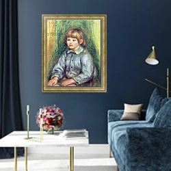 «Seated Portrait of Claude Renoir 1905-08» в интерьере в классическом стиле в синих тонах