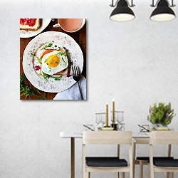 «Бутерброд с яйцом» в интерьере современной столовой над обеденным столом
