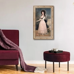 «Dona Tadea Arias de Enriquez, 1793-94» в интерьере гостиной в бордовых тонах