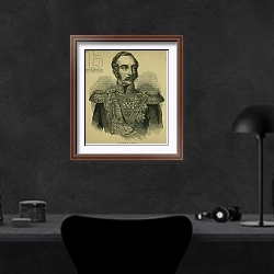 «Alexander II of Russia 2» в интерьере кабинета в черных цветах над столом