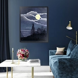 «April Moon, 2004» в интерьере в классическом стиле в синих тонах