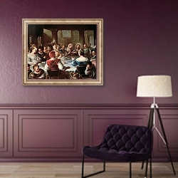 «The Marriage at Cana» в интерьере в классическом стиле в фиолетовых тонах