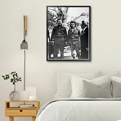 «История в черно-белых фото 806» в интерьере белой спальни в скандинавском стиле