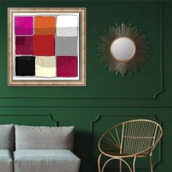«Shadow» в интерьере классической гостиной с зеленой стеной над диваном