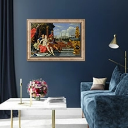 «Susanna Bathing» в интерьере в классическом стиле в синих тонах