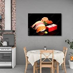 «Японские суши» в интерьере кухни над обеденным столом