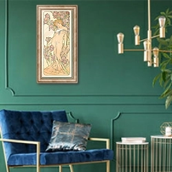 «The Iris» в интерьере в классическом стиле с зеленой стеной