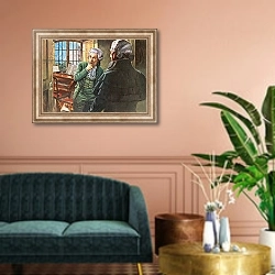 «Mozart and the mysterious stranger» в интерьере классической гостиной над диваном