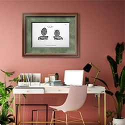 «Подставки для маленьких зеркал» в интерьере современного кабинета в розовых тонах