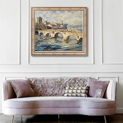 «Ponte Pietra Verona» в интерьере гостиной в классическом стиле над диваном