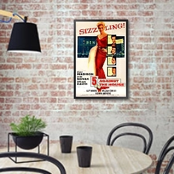 «Film Noir Poster - 5 Against The House» в интерьере кухни в стиле лофт с кирпичной стеной