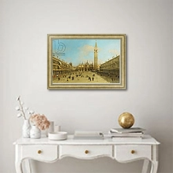 «The Piazza San Marco, Venice, looking East,» в интерьере в классическом стиле над столом