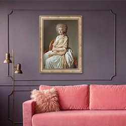 «Portrait of Anne-Marie-Louise Thelusson» в интерьере гостиной с розовым диваном