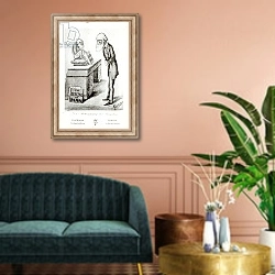 «The Descent of Man» в интерьере классической гостиной над диваном