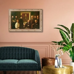 «Homage to Delacroix, 1864» в интерьере классической гостиной над диваном