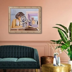 «Woman's Work» в интерьере классической гостиной над диваном