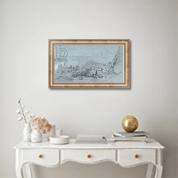 «Taormina, from 'Views of Sicily'» в интерьере в классическом стиле над столом