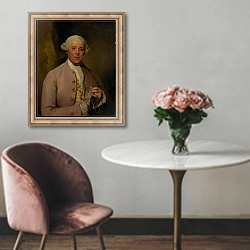 «Portrait of Henry Lambert, c.1780-81» в интерьере в классическом стиле над креслом