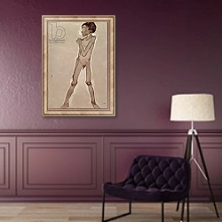 «Nude Boy Standing» в интерьере в классическом стиле в фиолетовых тонах