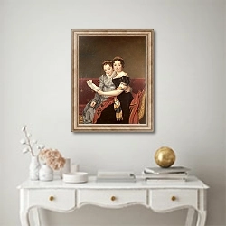 «Zenaide and Charlotte Bonaparte, 1822» в интерьере в классическом стиле над столом