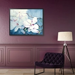 «Magnolia Soulangeana 2» в интерьере в классическом стиле в фиолетовых тонах
