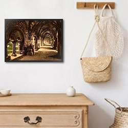 «Бельгия. Гент, аббатство святого Бавона. Обитель» в интерьере в стиле ретро над комодом